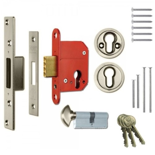 ERA FORTRESS EURO PROFILE BRITISH STANDARD RATED MORTICE DEADLOCK KIT - KEY / TURN CYLINDER